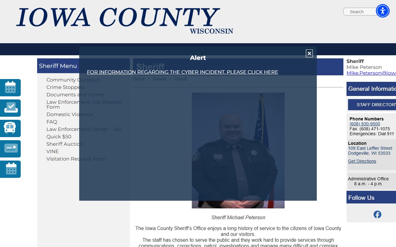Iowa County Busted Mugshots sheriff office