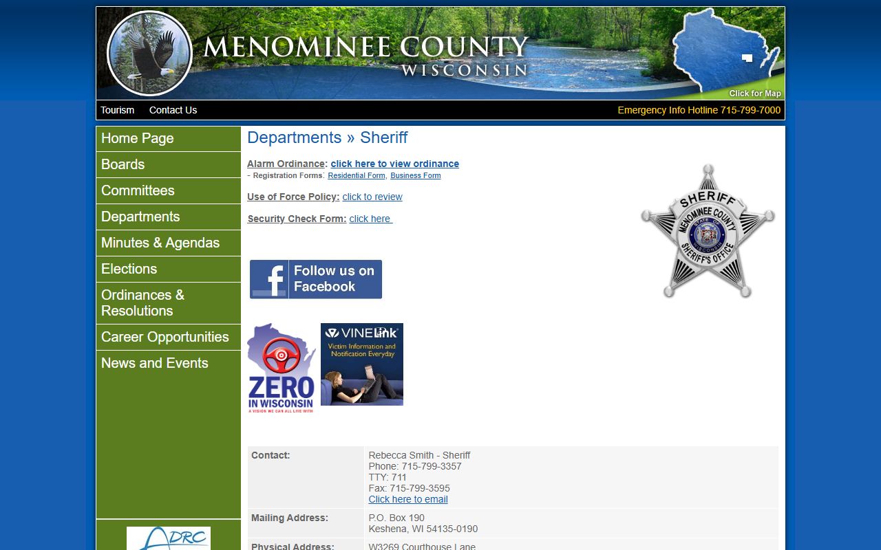 Menominee County Busted Mugshots sheriff office
