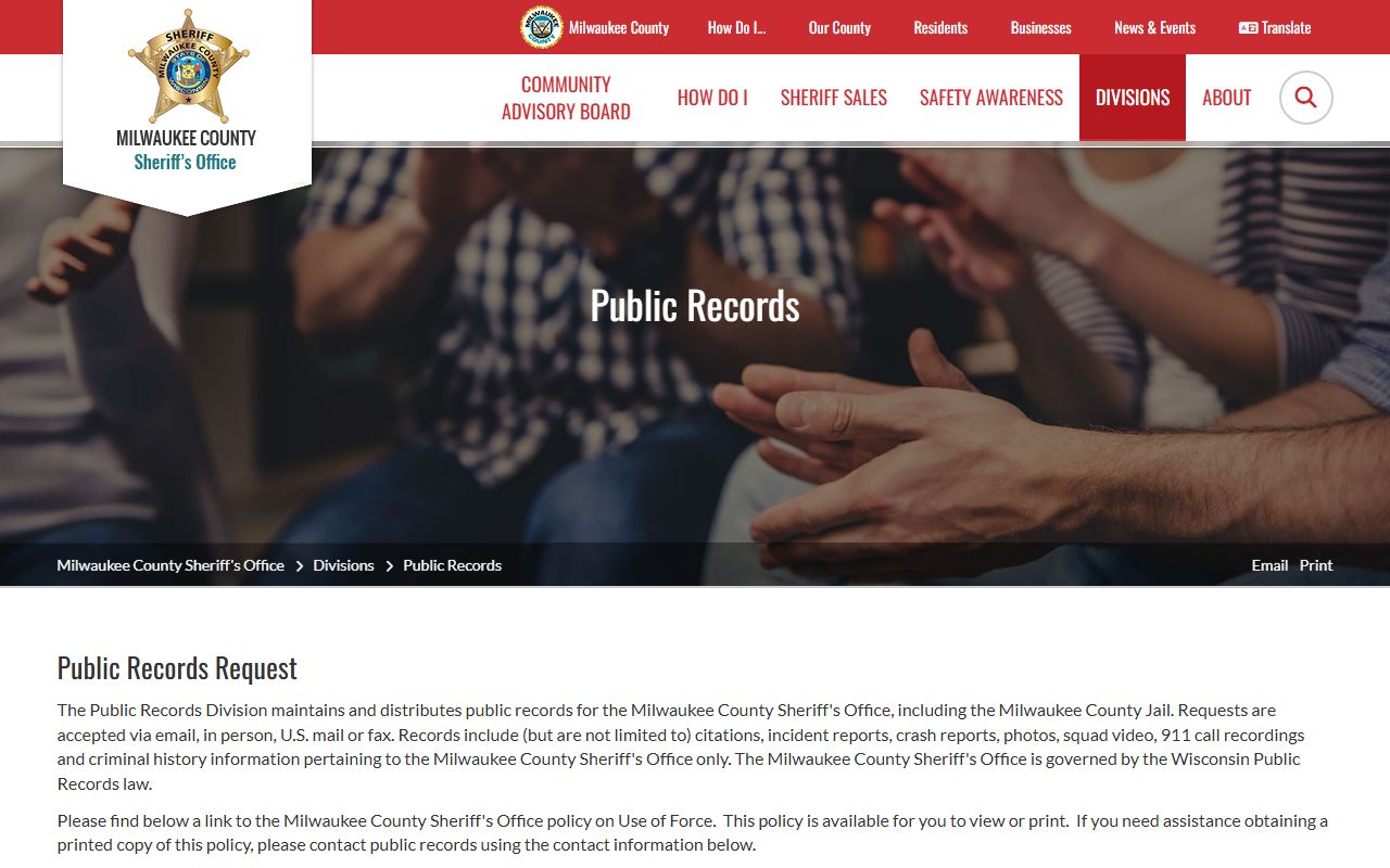 Milwaukee County Busted Mugshots public records request