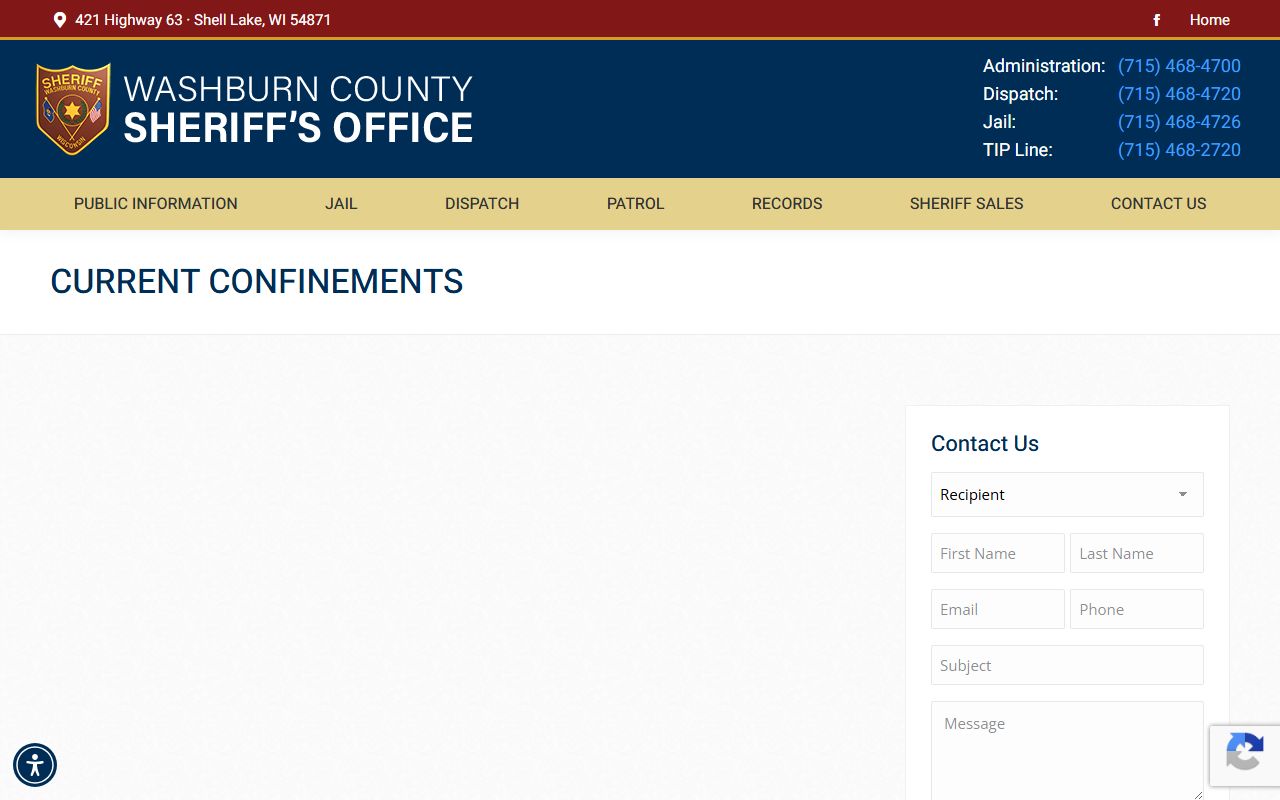 Washburn County Busted Mugshots Washburn County jail confinements